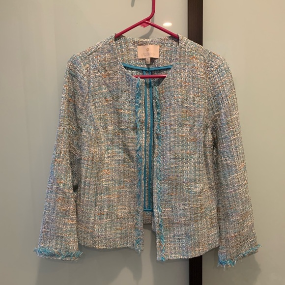 Light blue tweed blazer - Picture 1 of 8